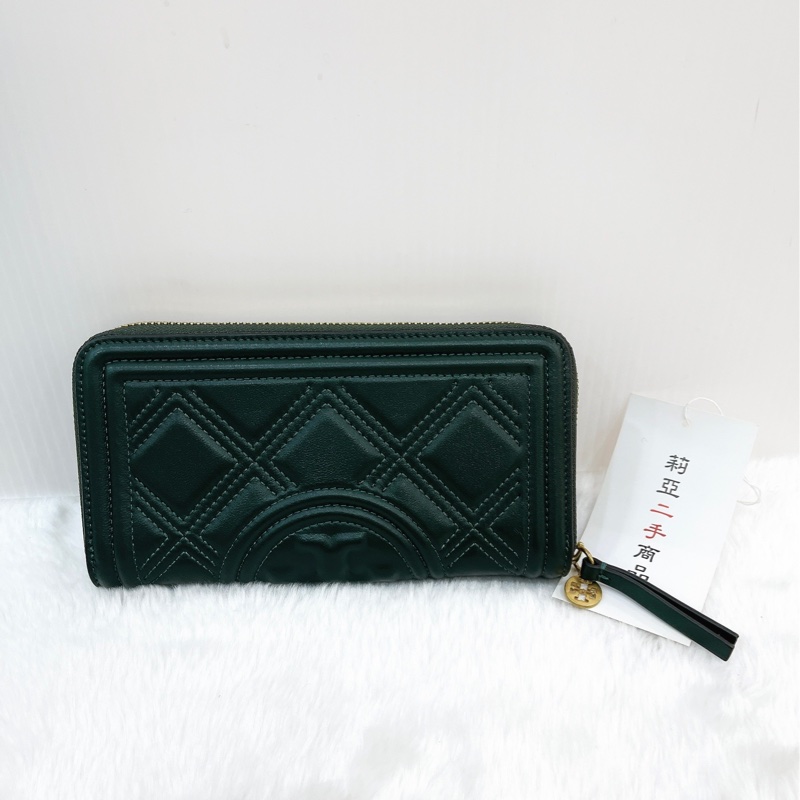 莉亞精品♡TB 綠拉長夾 二手-2