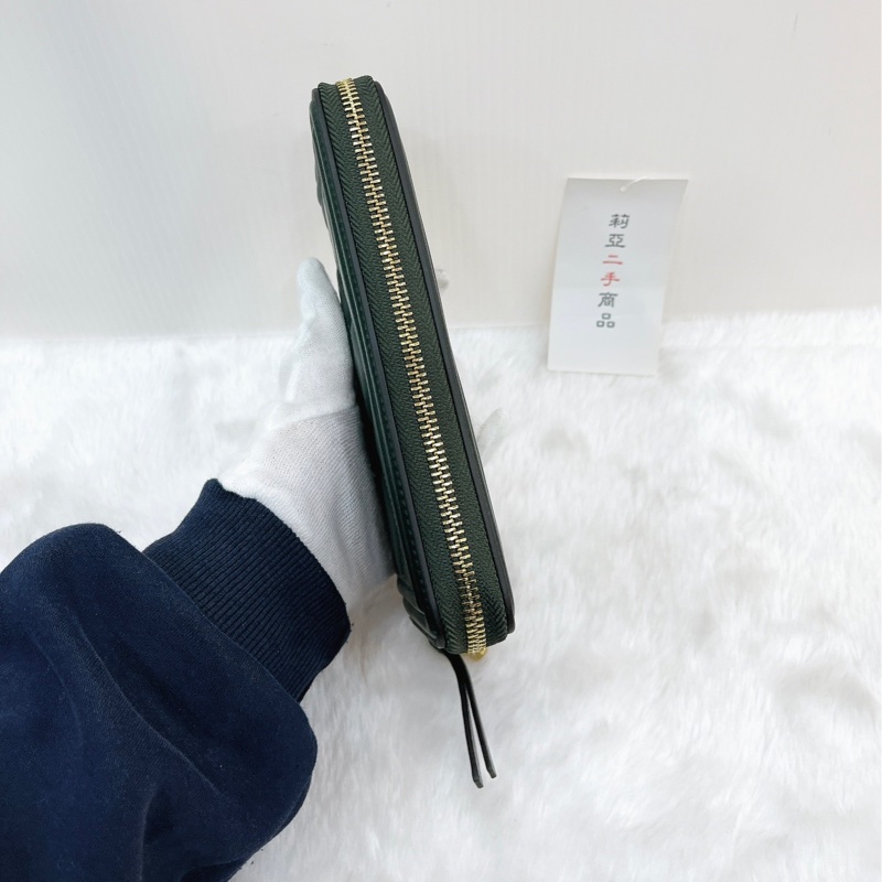 莉亞精品♡TB 綠拉長夾 二手-3