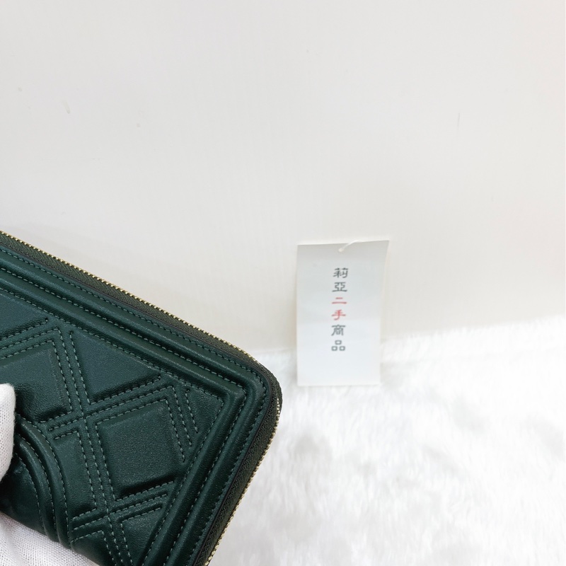 莉亞精品♡TB 綠拉長夾 二手-7