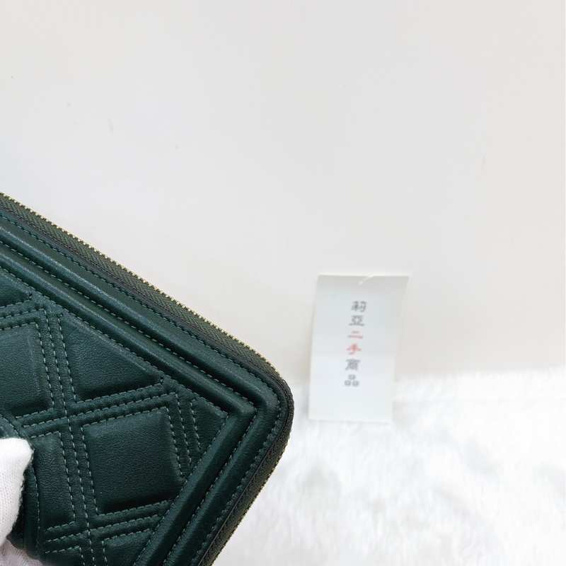 莉亞精品♡TB 綠拉長夾 二手-9