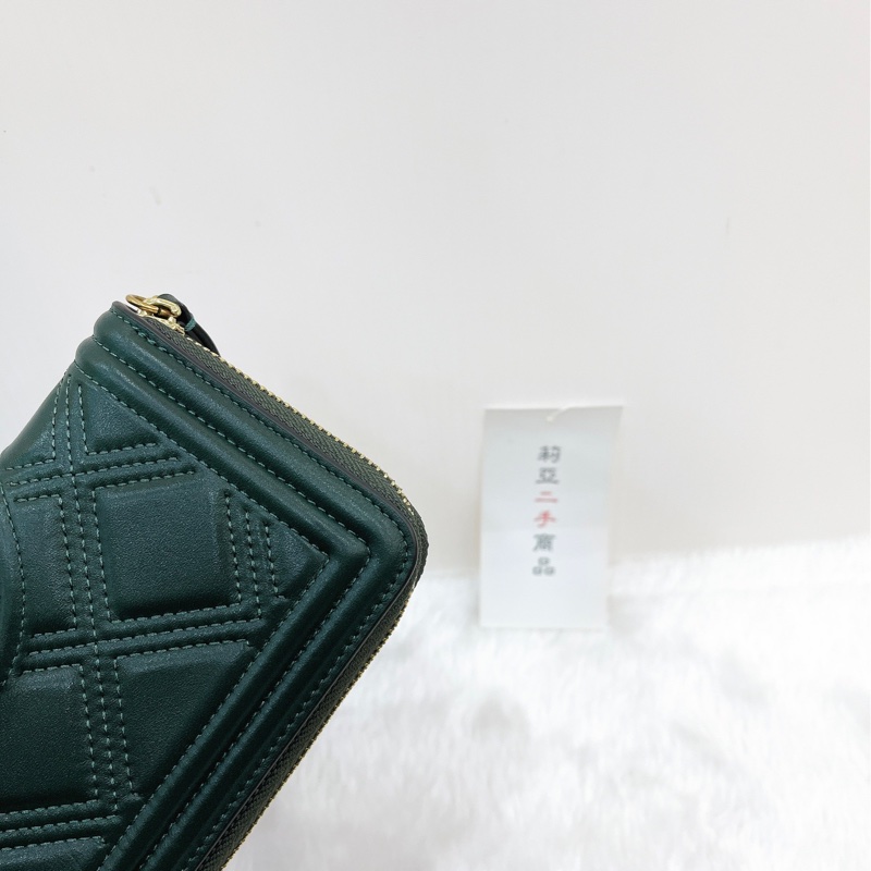 莉亞精品♡TB 綠拉長夾 二手-10