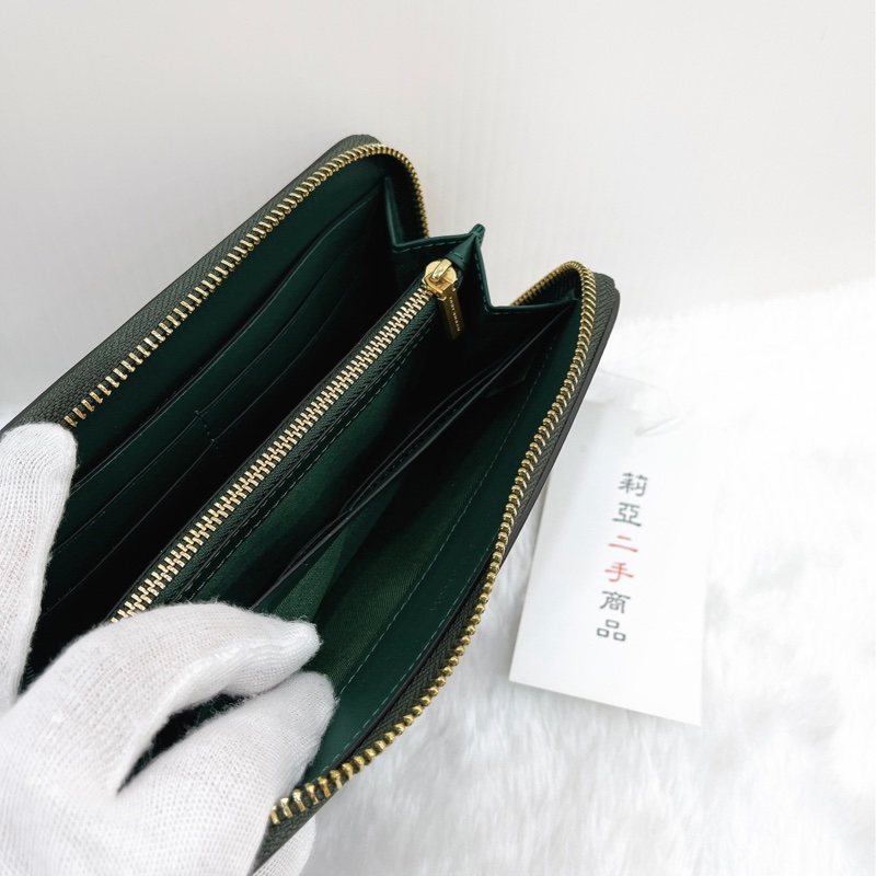 莉亞精品♡TB 綠拉長夾 二手-14