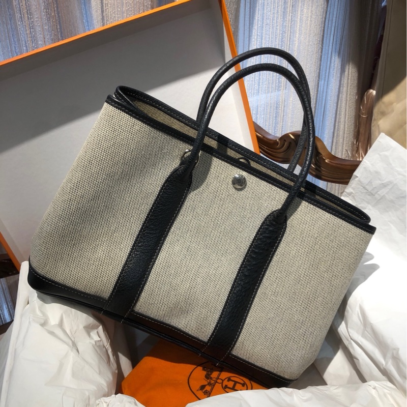 Hermes 黑白熊猫花园30 有肩带 框H-0