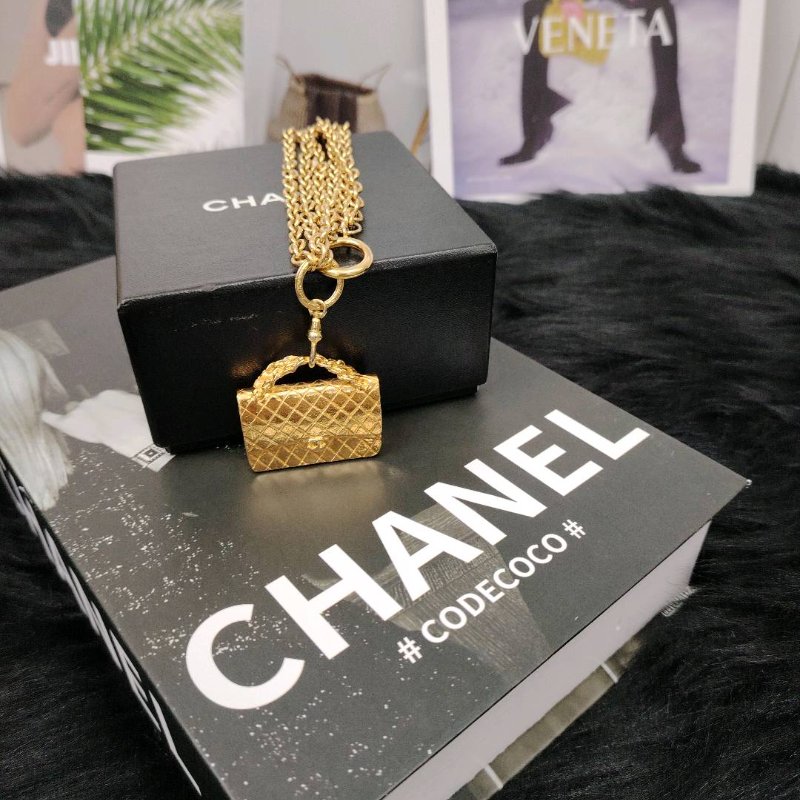 Chanel 包包 金色 合金 項鏈-0
