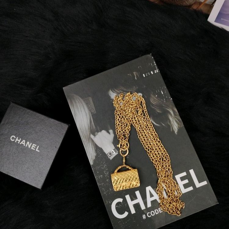 Chanel 包包 金色 合金 項鏈-4