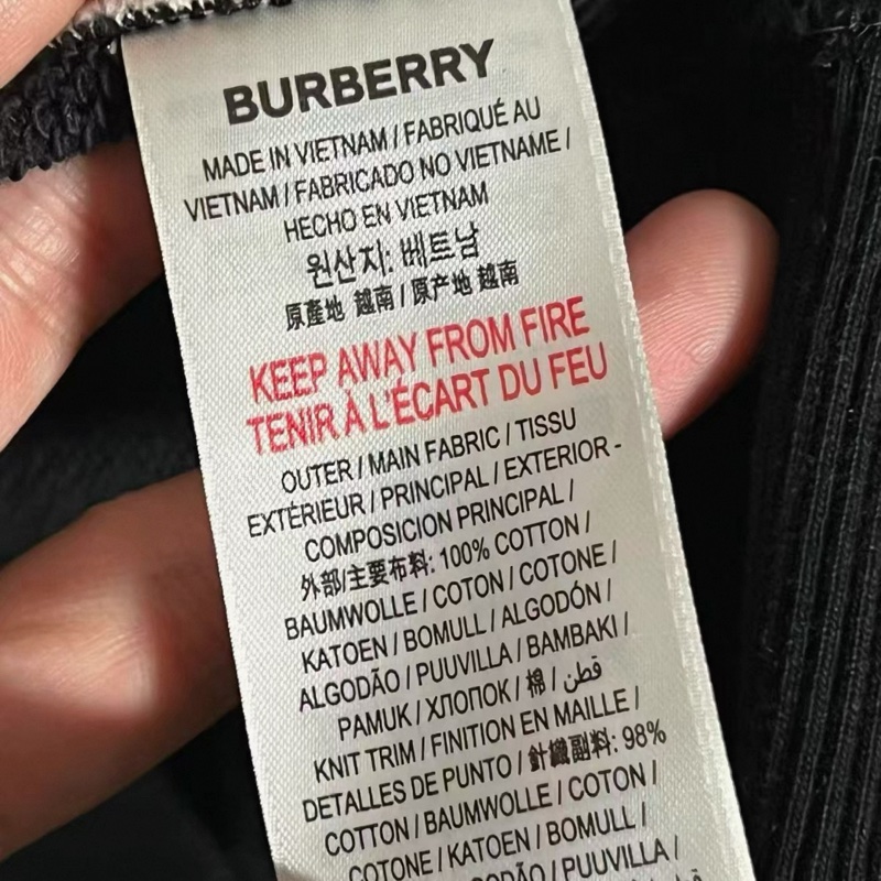 Burberry • 經典格紋拼接黑色衛衣-4