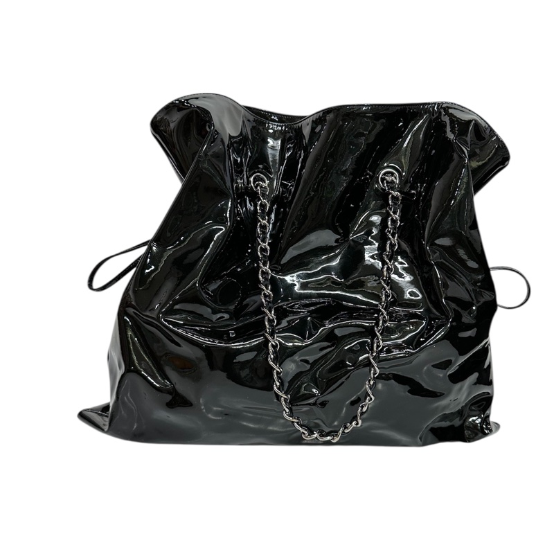 Chanel Shiny Leather Crystal Chain Tote Bag-1