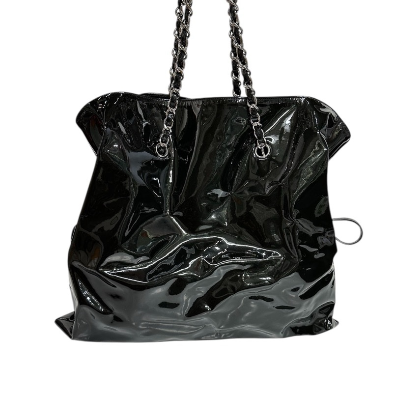 Chanel Shiny Leather Crystal Chain Tote Bag-7