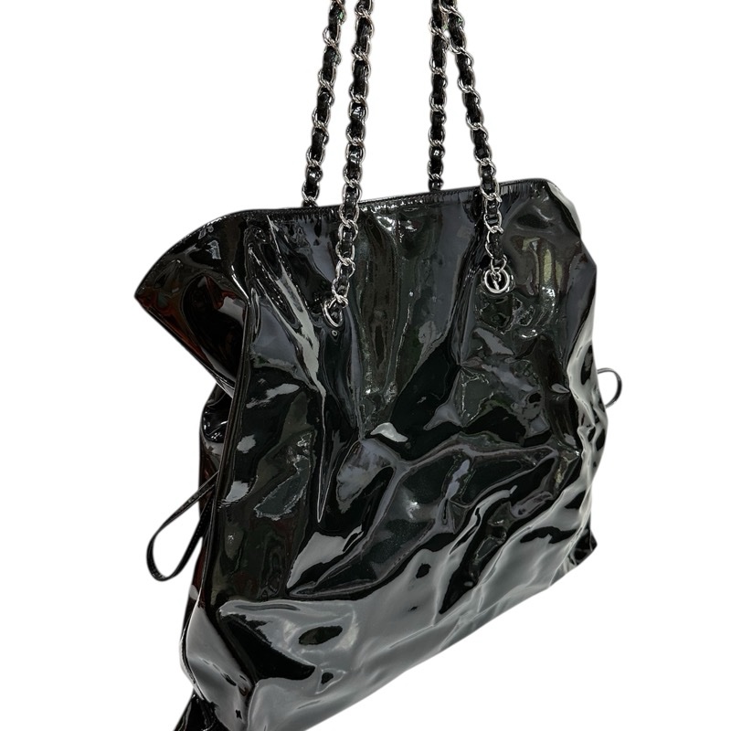 Chanel Shiny Leather Crystal Chain Tote Bag-10