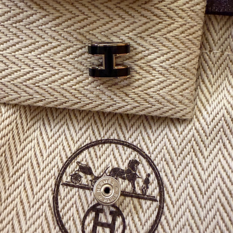 全新愛馬仕Hermes mini POP Noir 黑銀耳環 禮物-3