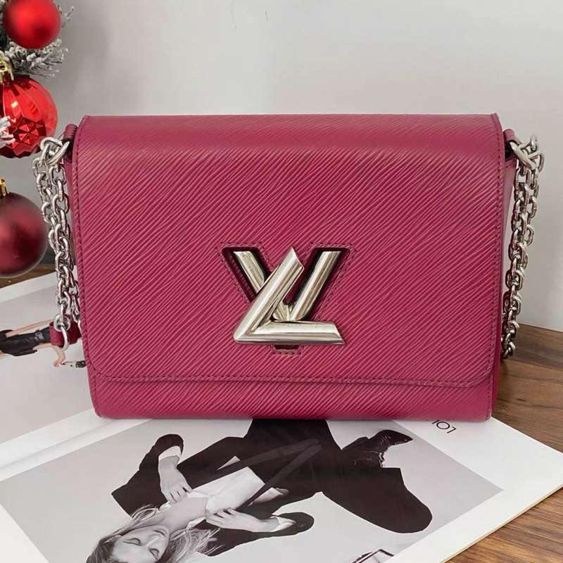 Louis Vuitton • Twist 玫紅色水波紋 Epi 鏈條包 中號-1