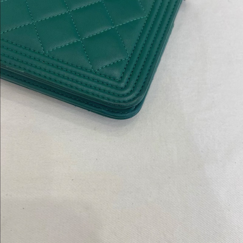 Chanel • Le Boy 湖水綠羊皮銀釦 Woc 鏈條包-6