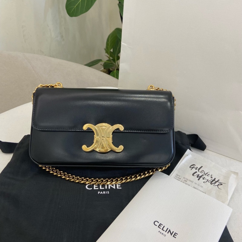 Celine • 經典凱旋門 黑金鏈條包 Box皮 附23年票據✔️-2