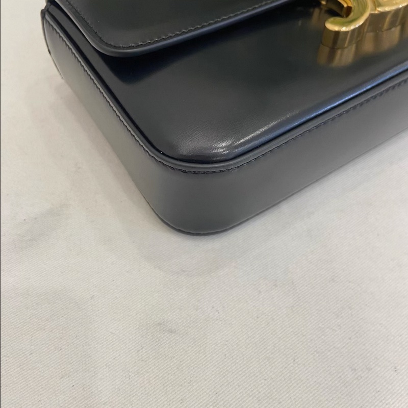 Celine • 經典凱旋門 黑金鏈條包 Box皮 附23年票據✔️-7