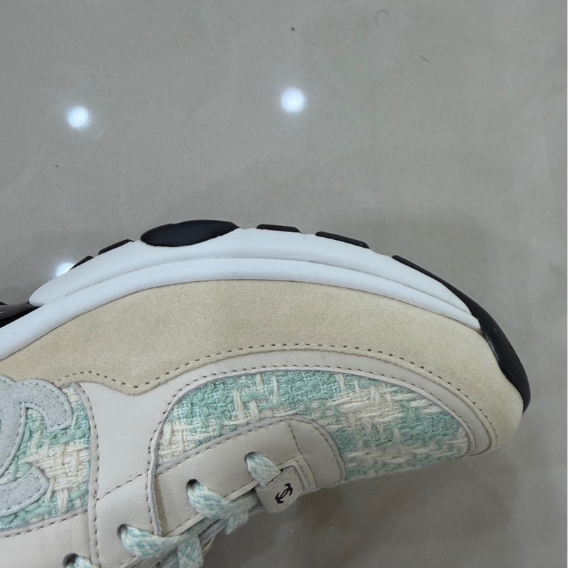 香奈兒 Chanel 毛呢鞋 淺綠色運動球鞋-20