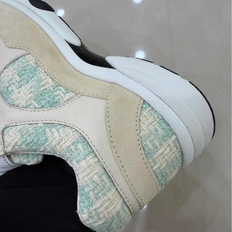 香奈兒 Chanel 毛呢鞋 淺綠色運動球鞋-23