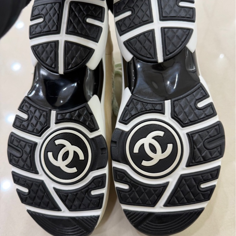 香奈兒 Chanel 毛呢鞋 淺綠色運動球鞋-31