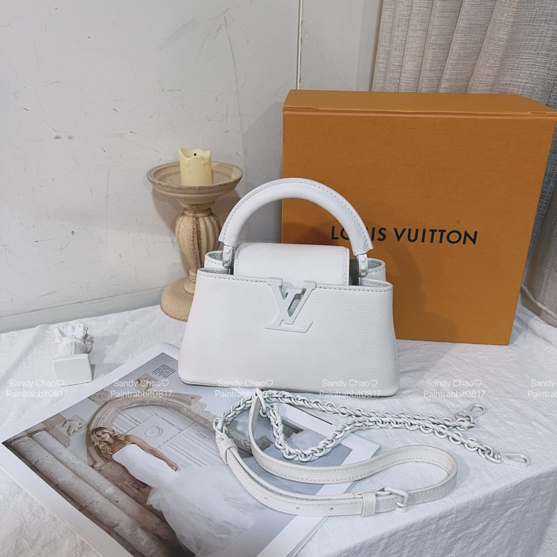 ෆ LV Capucines East-West Mini高訂款✨白月光-0