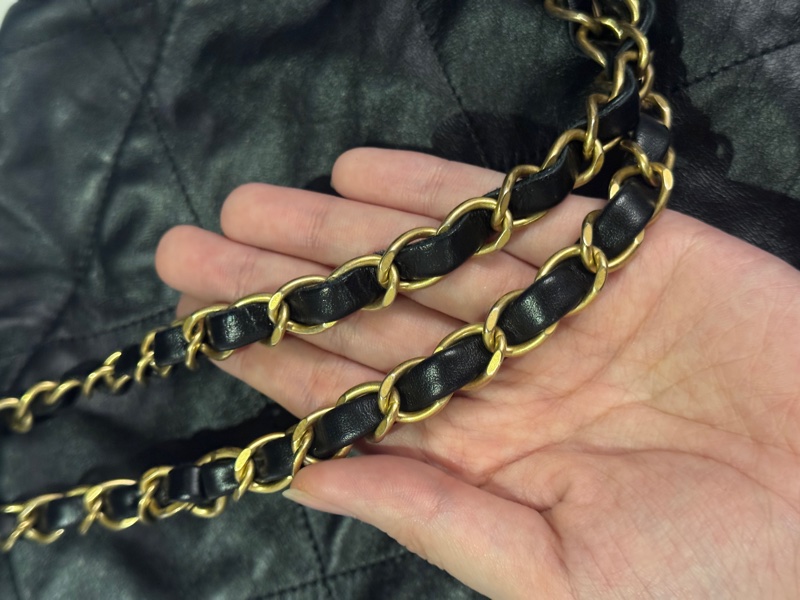 近全新! 台灣購證 Chanel 22 bag 黑金小號-7