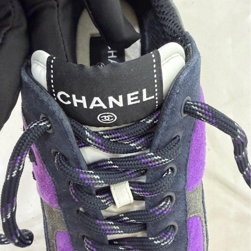 Chanel 香奈兒 海軍藍紫運動鞋-35