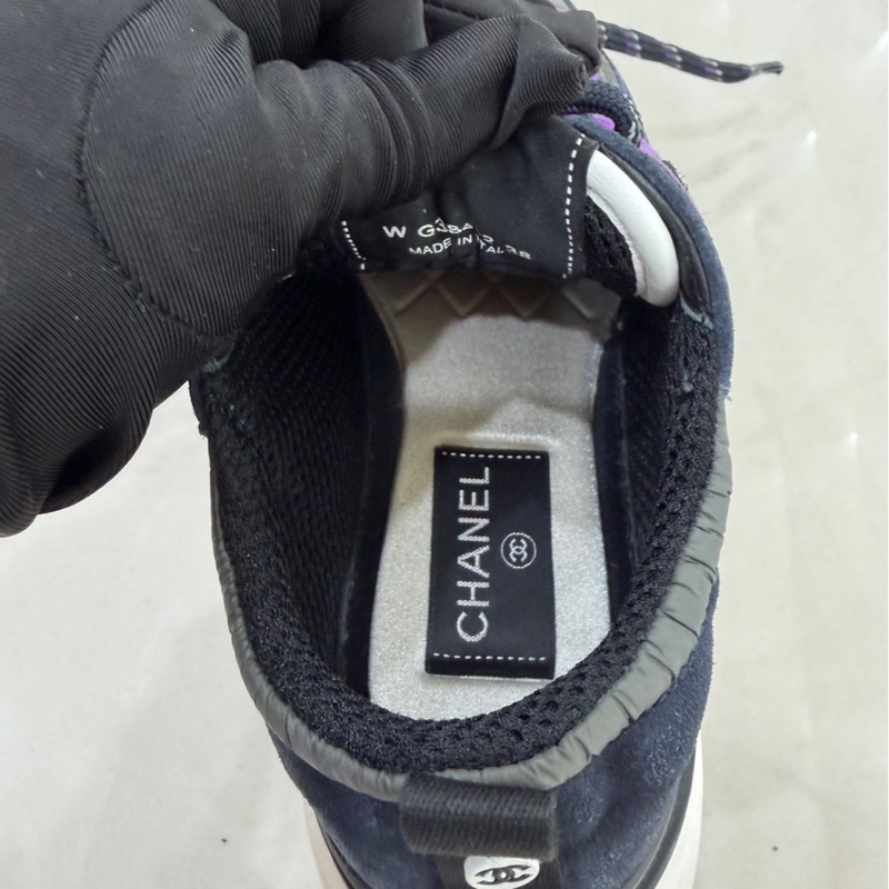 Chanel 香奈兒 海軍藍紫運動鞋-36