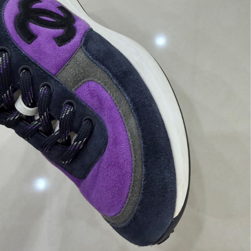 Chanel 香奈兒 海軍藍紫運動鞋-37