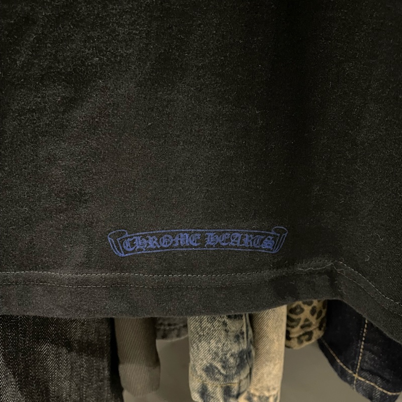 Chrome Hearts 藍色 領口印花 短袖 克羅心 梵文XL-2