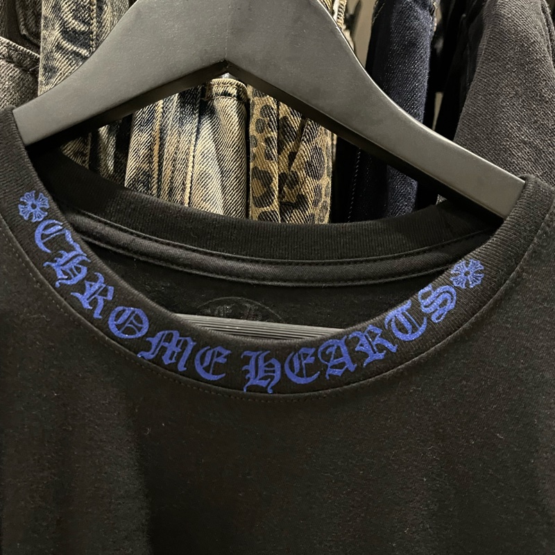 Chrome Hearts 藍色 領口印花 短袖 克羅心 梵文XL-3