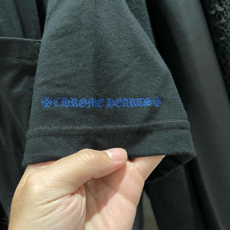 Chrome Hearts 藍色 領口印花 短袖 克羅心 梵文XL-5