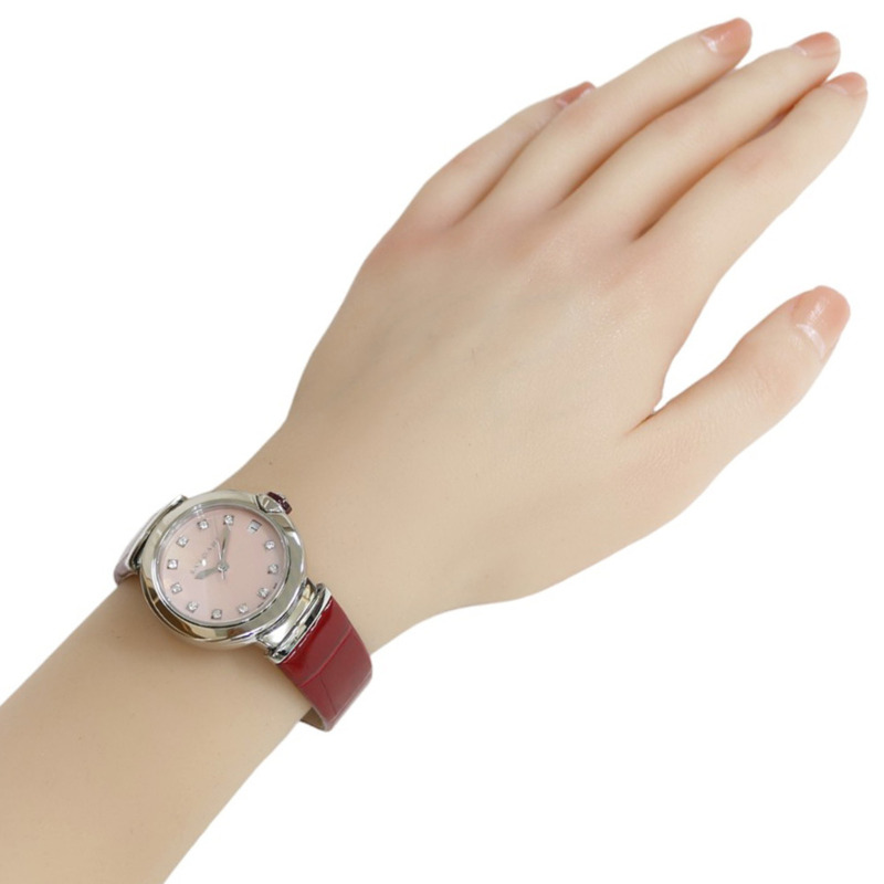 寶格麗 Lucea 不鏽鋼腕錶 LU33C2SLD/11 自動上鍊女士腕錶，寶格麗粉色錶殼，鑲嵌 11 顆鑽石，已翻新-1