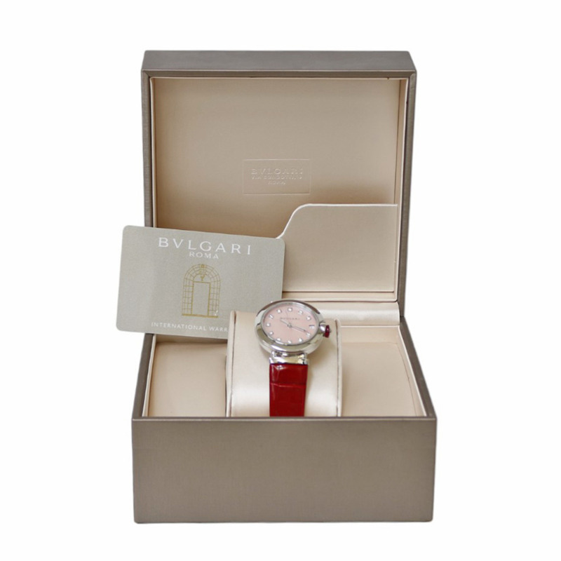 寶格麗 Lucea 不鏽鋼腕錶 LU33C2SLD/11 自動上鍊女士腕錶，寶格麗粉色錶殼，鑲嵌 11 顆鑽石，已翻新-9