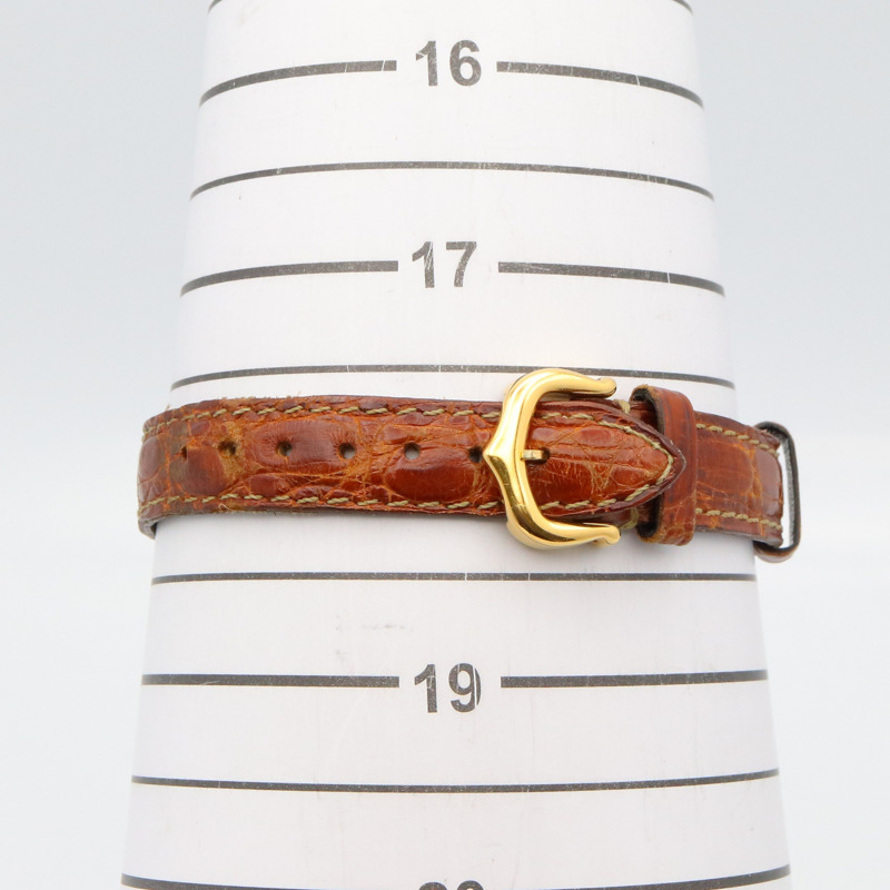 卡地亞 Must Colisee Vermeil SM 女士腕錶,鍍金,皮革錶帶,金色,W1000553-7