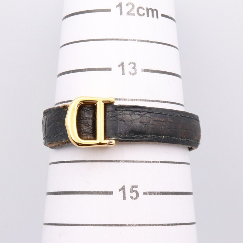 卡地亞 Must Colisee Vermeil 女士腕錶,鍍金,皮革錶帶,白色,W1006654-5