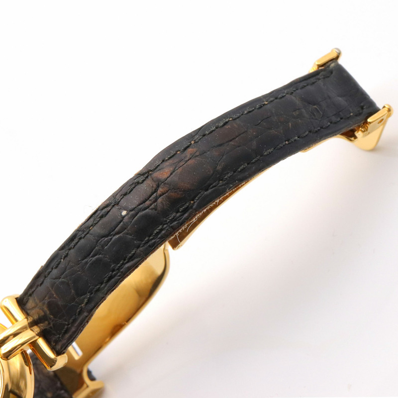 卡地亞 Must Colisee Vermeil 女士腕錶,鍍金,皮革錶帶,白色,W1006654-11