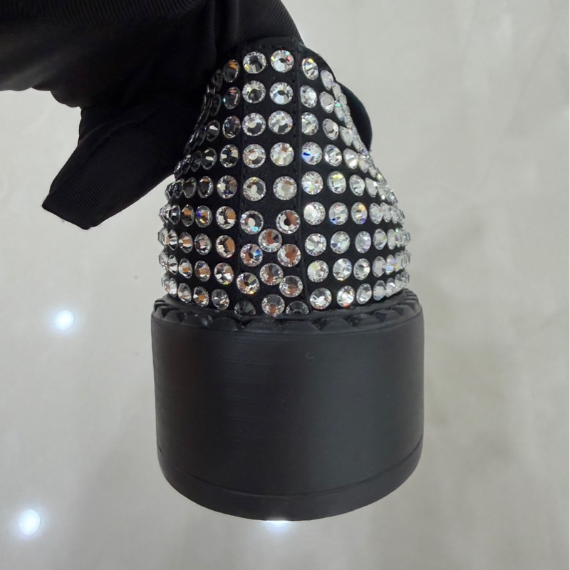 Prada 普拉達 閃鑽三角標樂福鞋-18