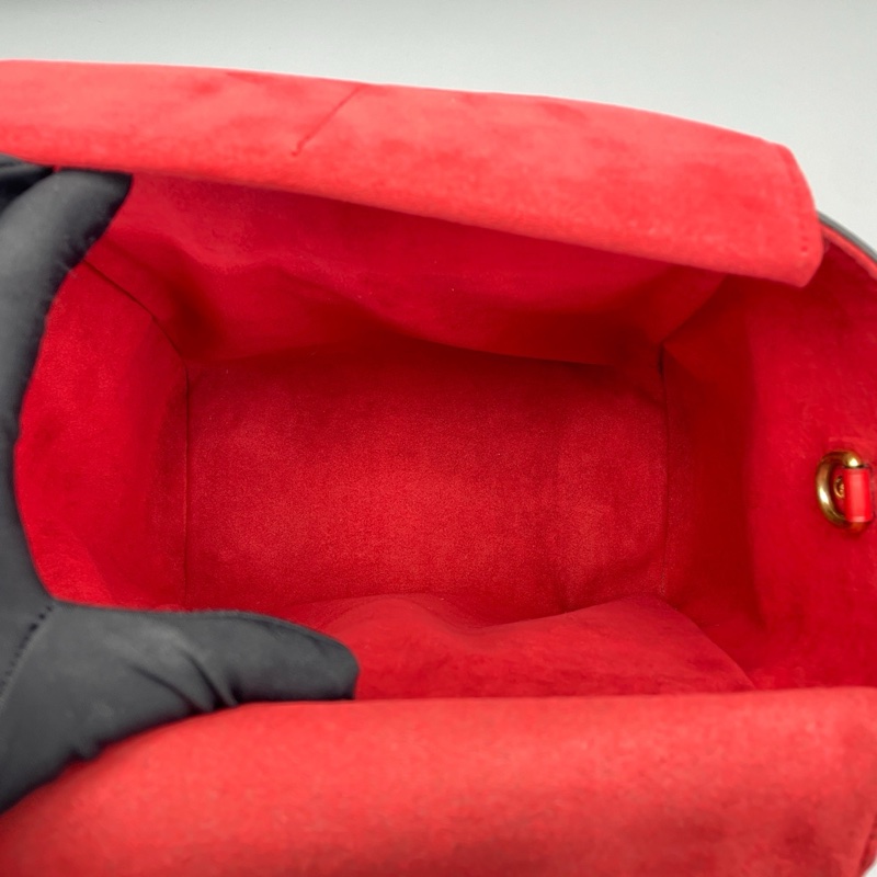 98 新 LV路易威登餃子手提包老花拼紅/24*21*13cm-6