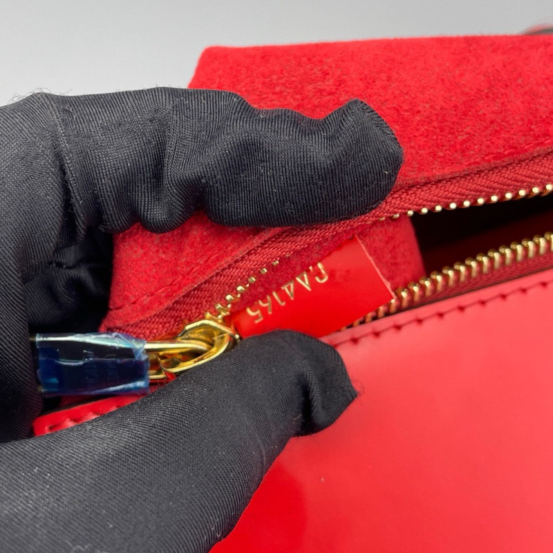 98 新 LV路易威登餃子手提包老花拼紅/24*21*13cm-7