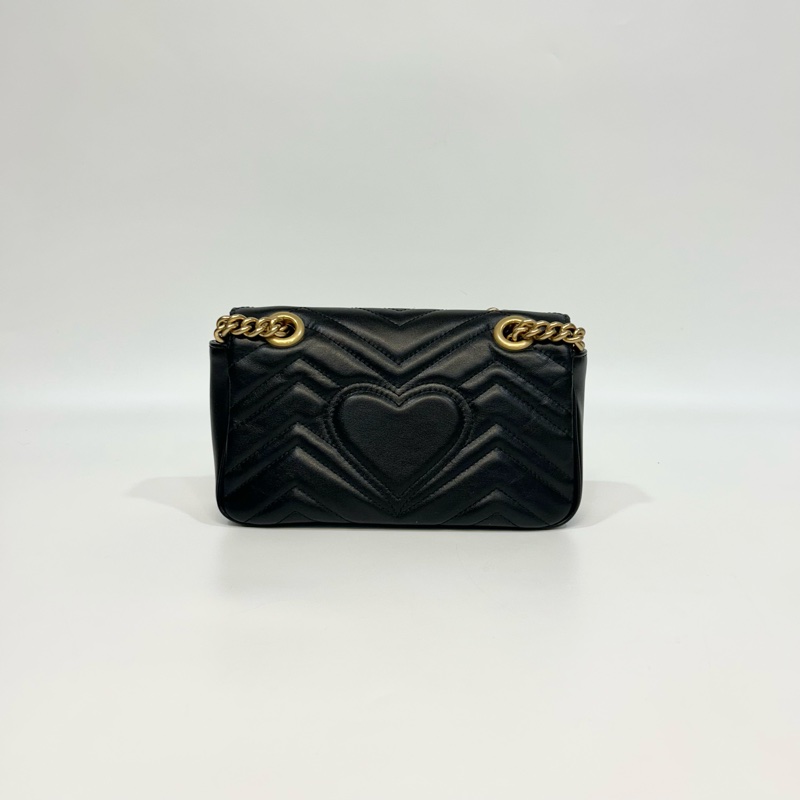 🖤黑金Mormont Gucci黑金牛皮馬孟下蓋側背包446744-6