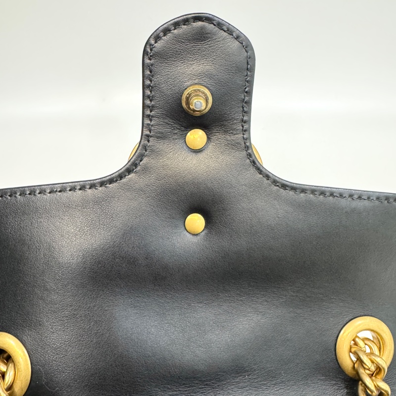 🖤黑金Mormont Gucci黑金牛皮馬孟下蓋側背包446744-15