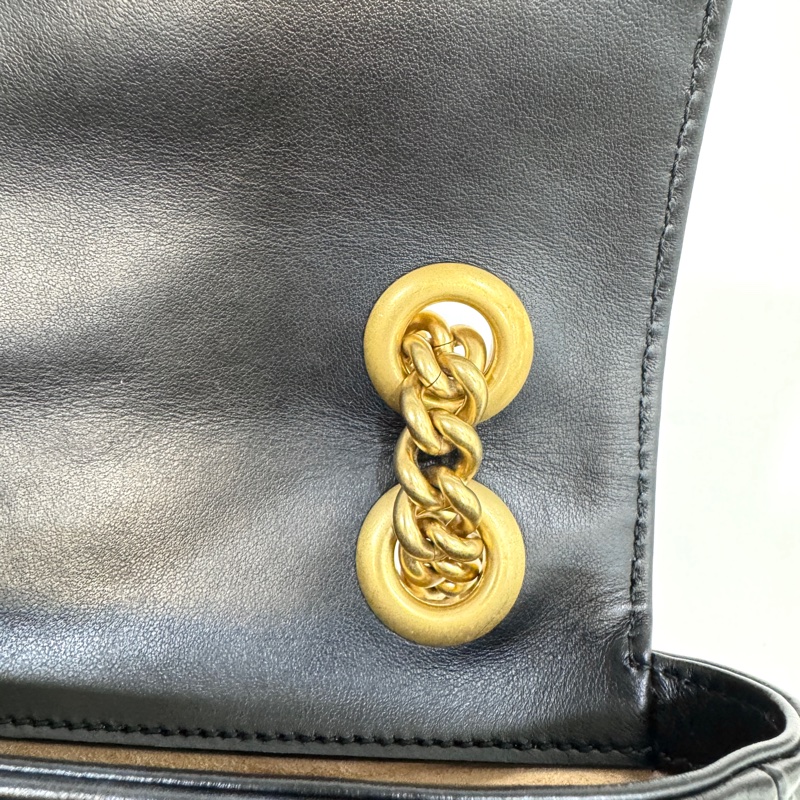 🖤黑金Mormont Gucci黑金牛皮馬孟下蓋側背包446744-17