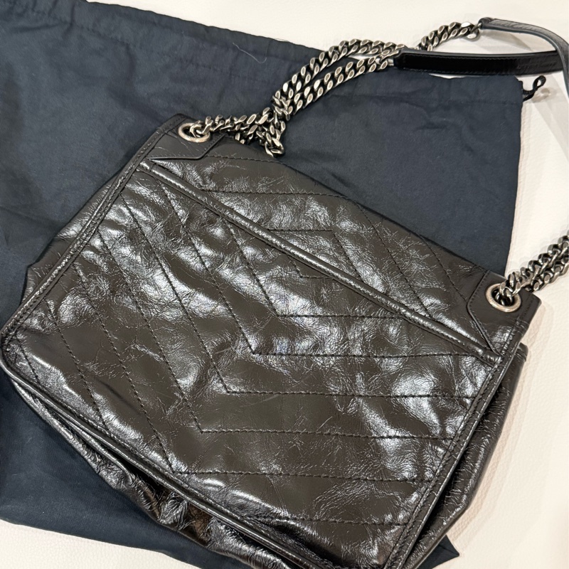 YSL Niki baby 黑銀-1