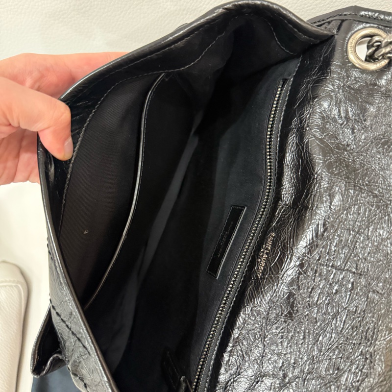 YSL Niki baby 黑銀-5