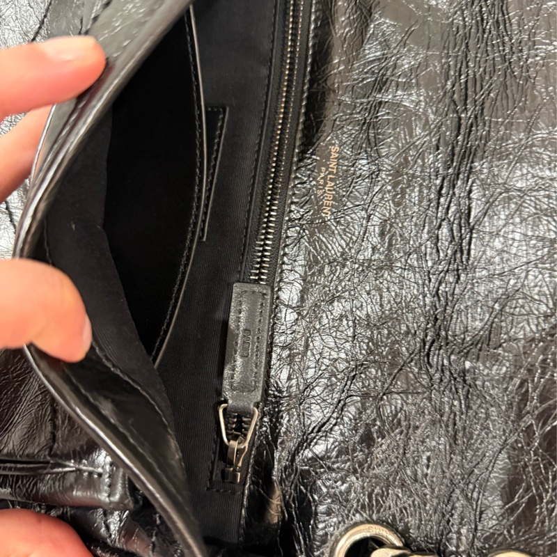 YSL Niki baby 黑銀-7