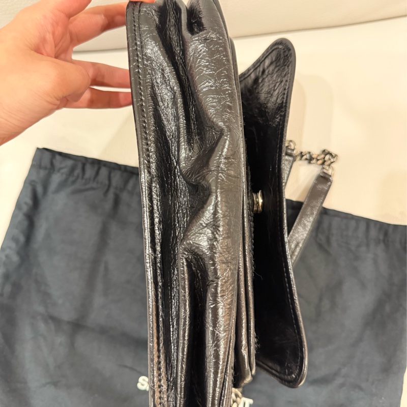 YSL Niki baby 黑銀-8