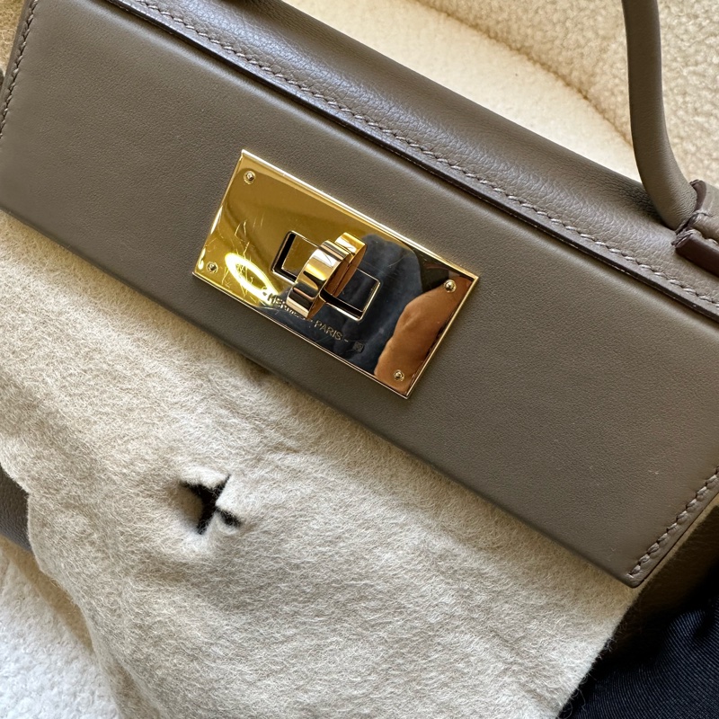 Hermès/愛馬仕 mini 2424 大象灰銀扣 W刻-14