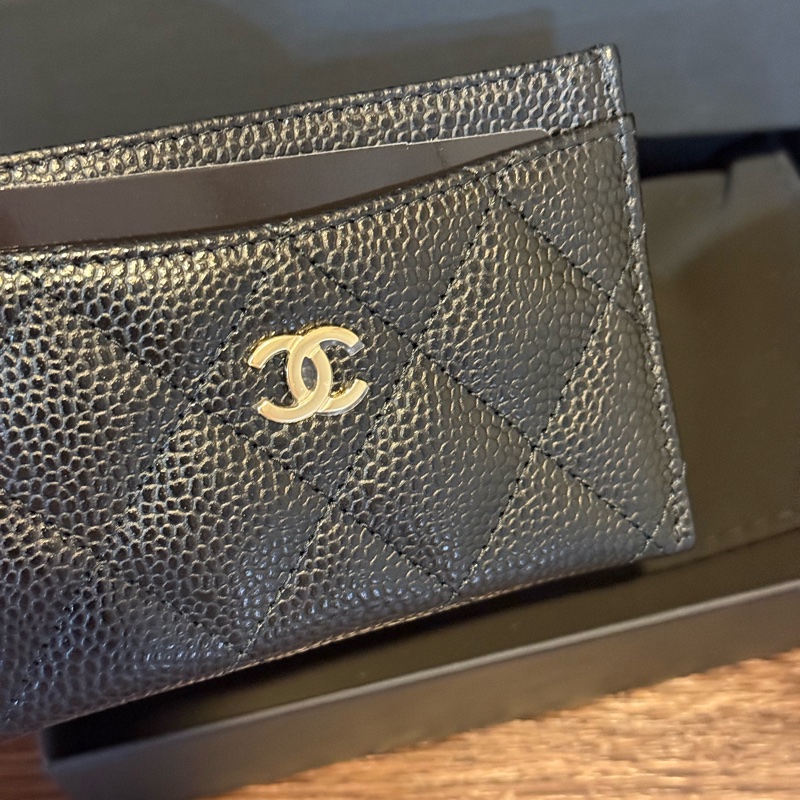 Chanel 全新淡金荔枝皮卡夾-10