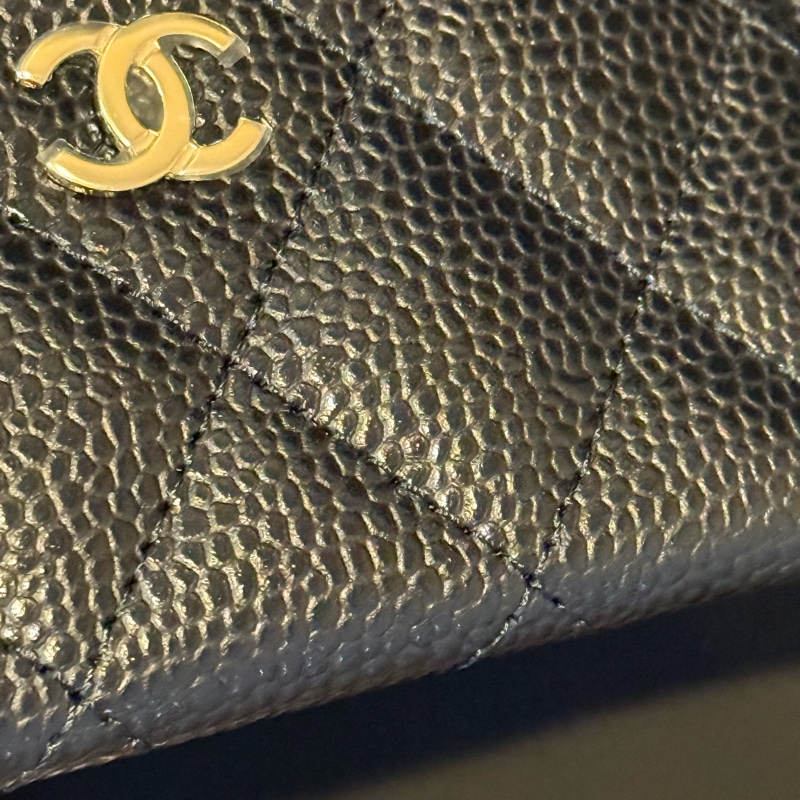 Chanel 全新淡金荔枝皮卡夾-23