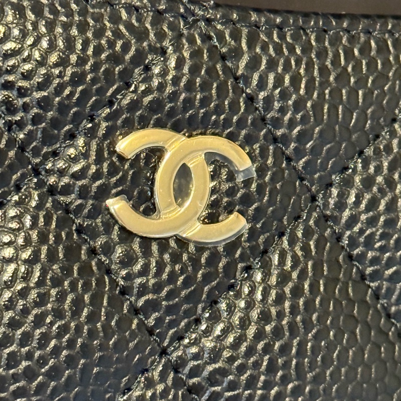 Chanel 全新淡金荔枝皮卡夾-24