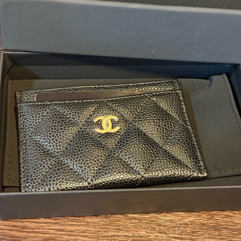 Chanel 全新淡金荔枝皮卡夾-27