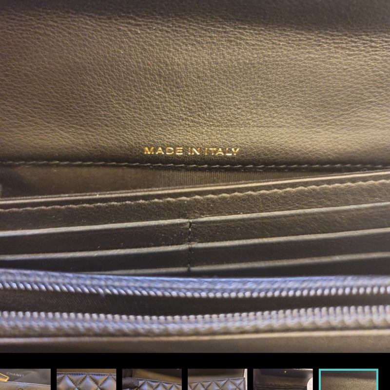 chanel boy長夾 黑金系列-19